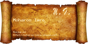 Moharos Imre névjegykártya