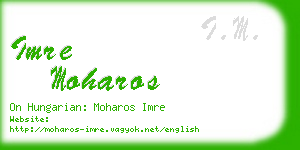 imre moharos business card